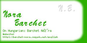 nora barchet business card
